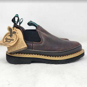 Women's 9.5 Georgia Giant Romeo slip on brown leather work boots GR362